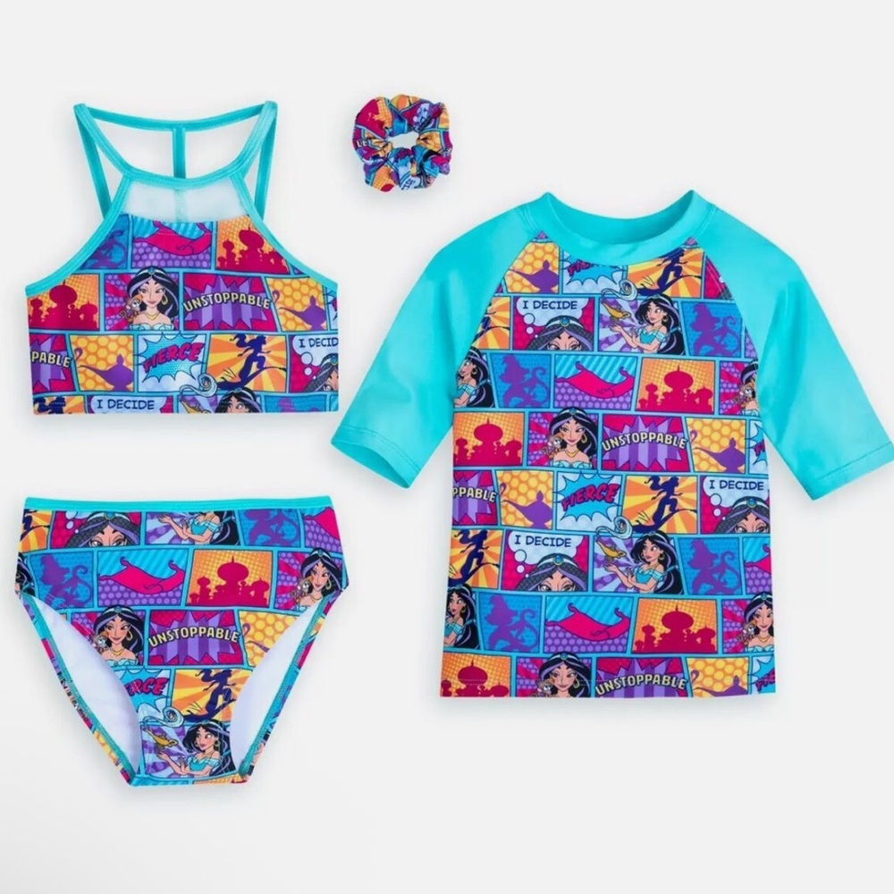 Disney Jasmine 4 Piece Swim Set (Comic Print)
